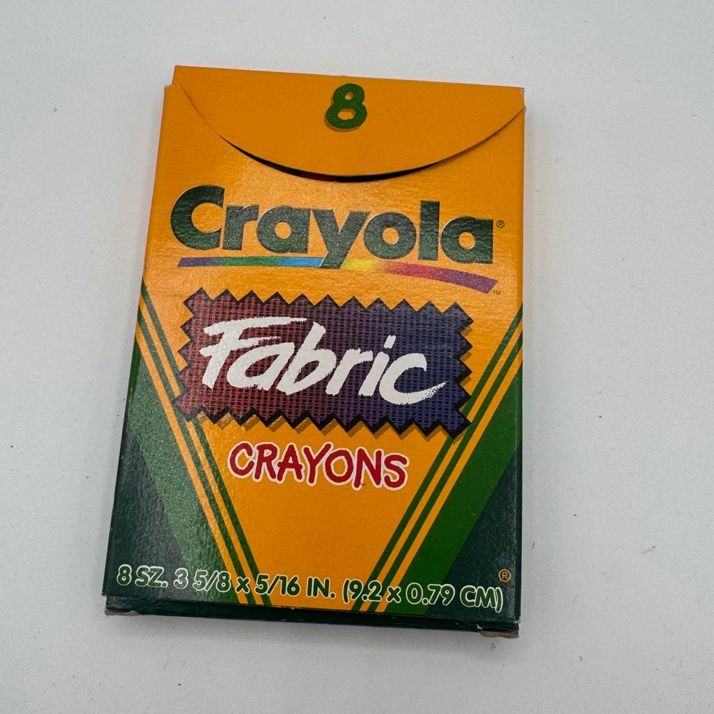Crayola Fabric Crayons 8 Count Iron-On Transfer Art Supplies 1998 Vintage